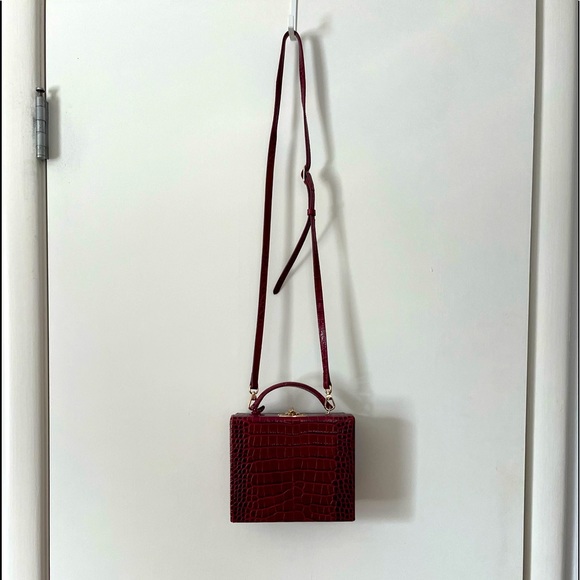 Pop & Suki Deep Red Croc Embossed Mini Bag - Picture 3 of 5